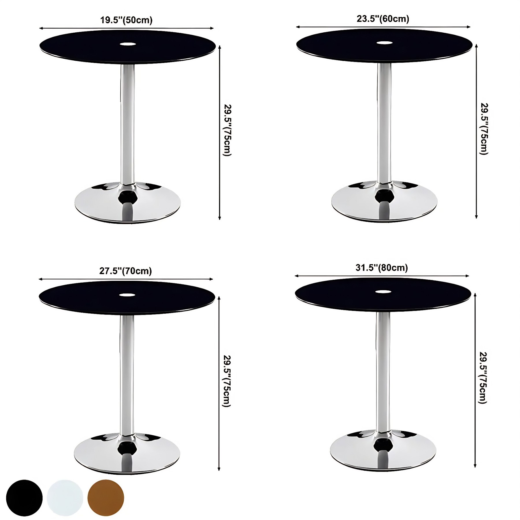 Round Glass Scratch-Resistant Dining Table
