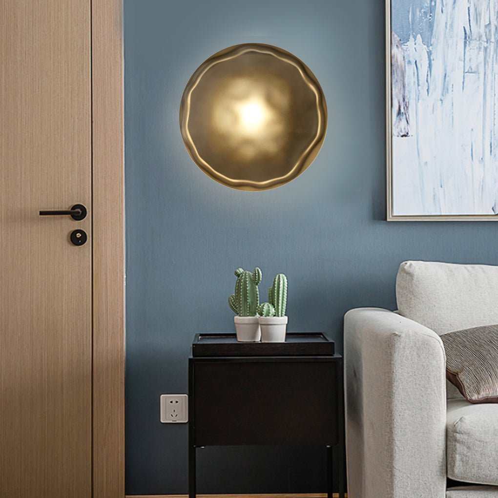 Round Glass Shell Design Wall Sconce Modern Bedside & Study Wall Lamp-Lighom