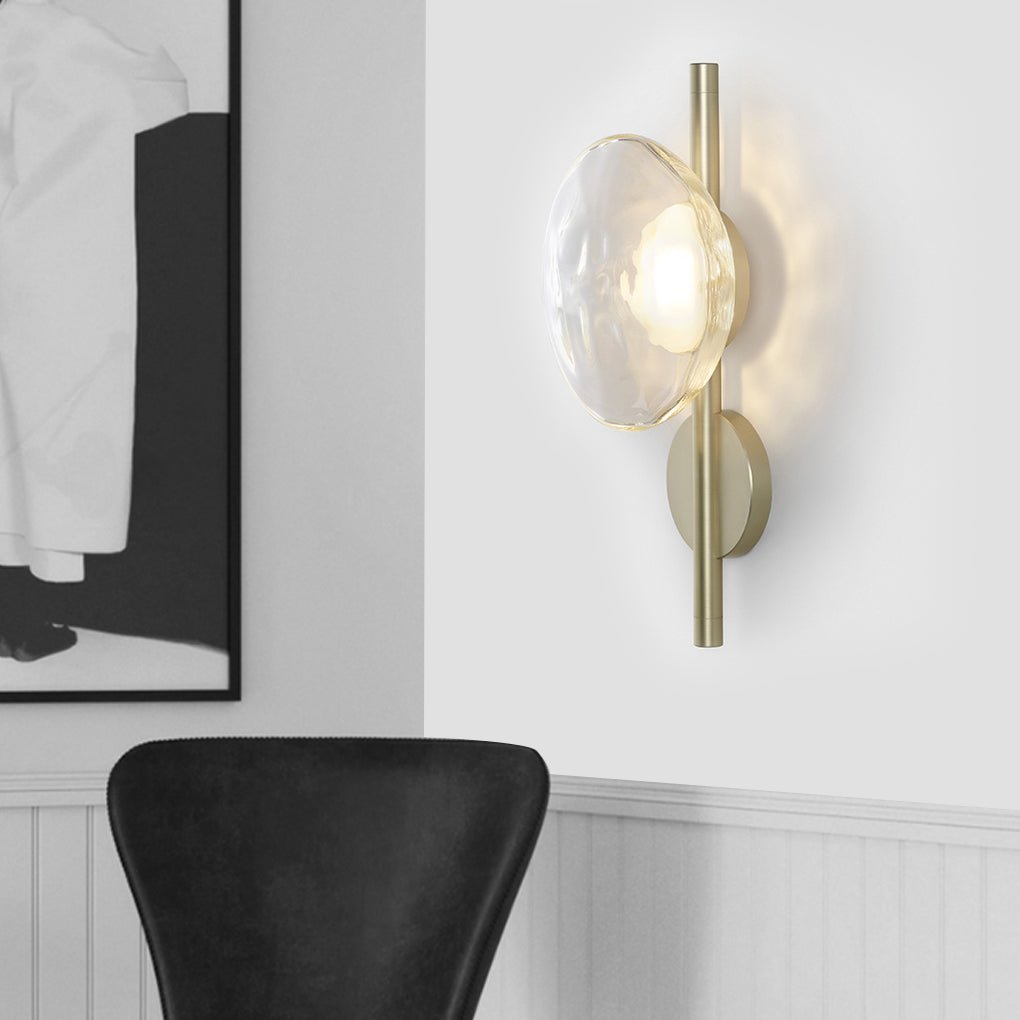 Round Glass Shell Design Wall Sconce Modern Bedside & Study Wall Lamp-Lighom