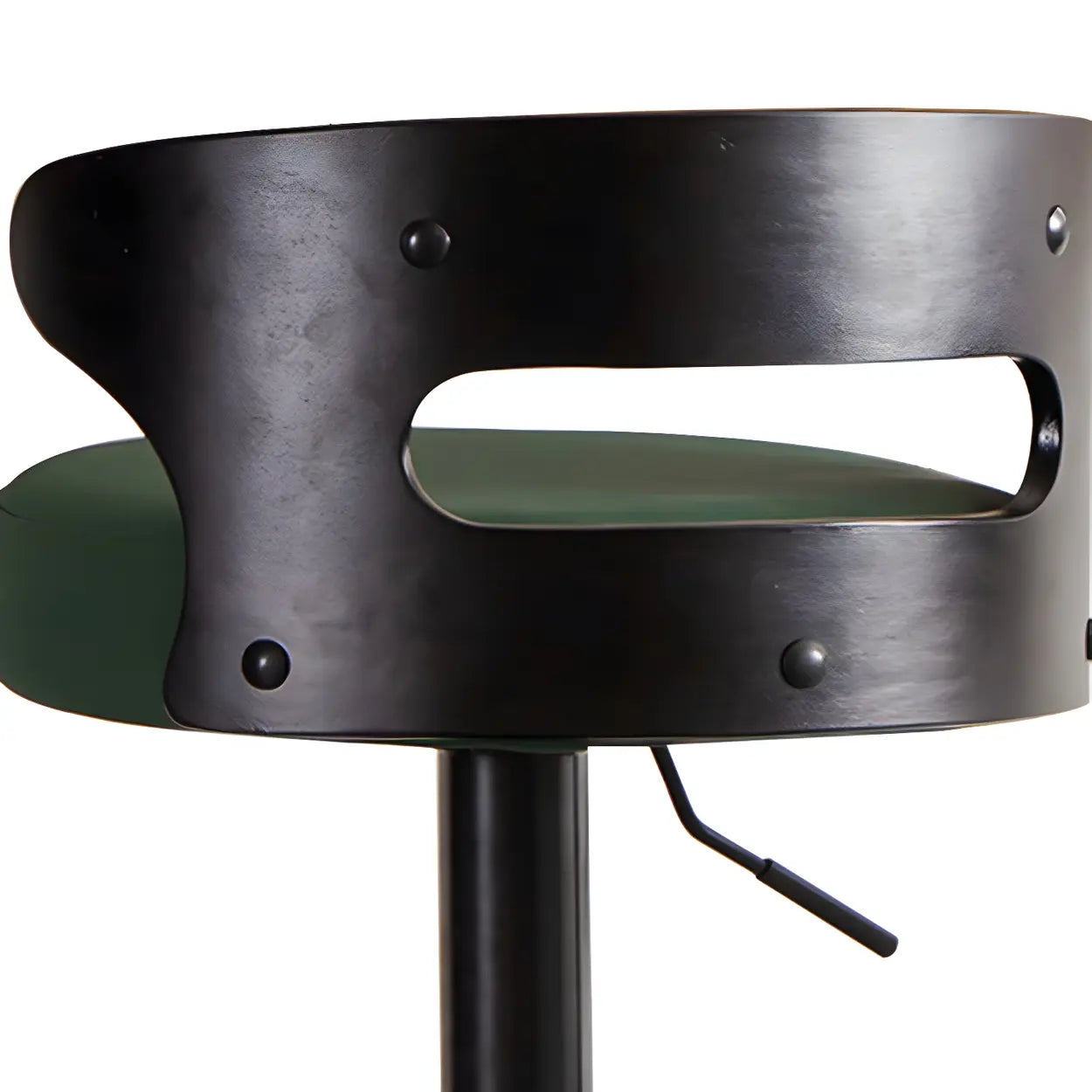 Round Leather Adjustable Pedestal Swivel Bar Stool