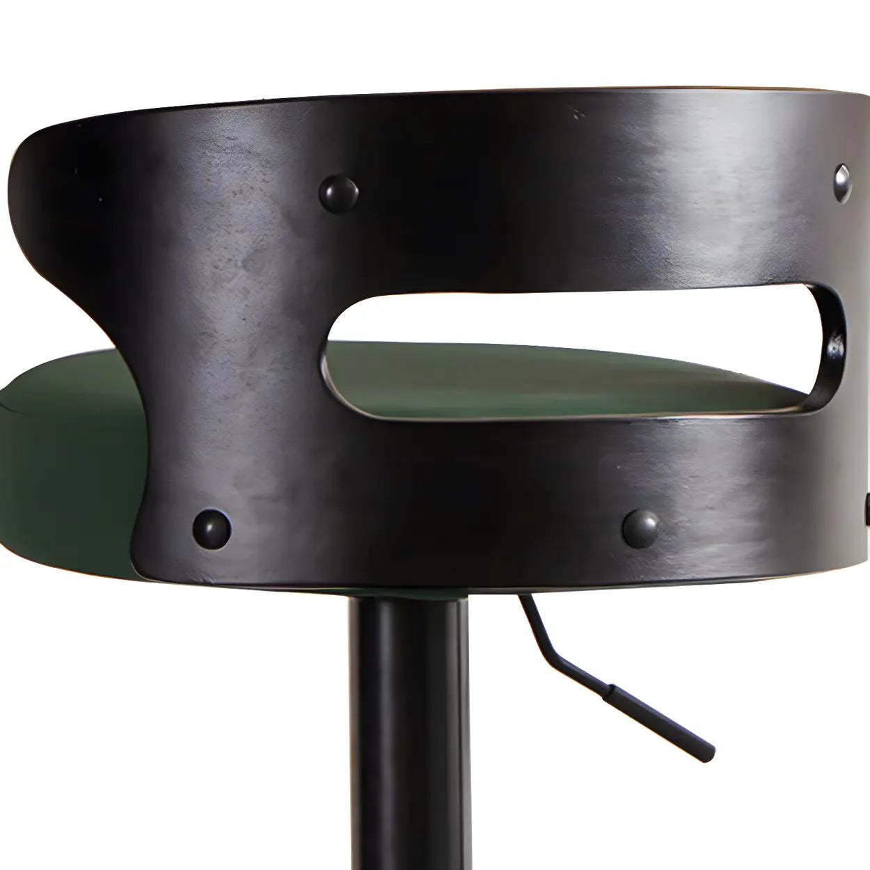 Round Leather Adjustable Pedestal Swivel Bar Stool