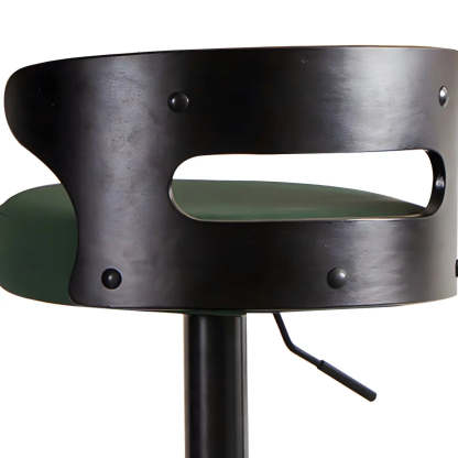 Round Leather Adjustable Pedestal Swivel Bar Stool