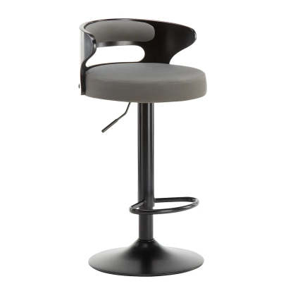 Round Leather Adjustable Pedestal Swivel Bar Stool — White / 1 Piece