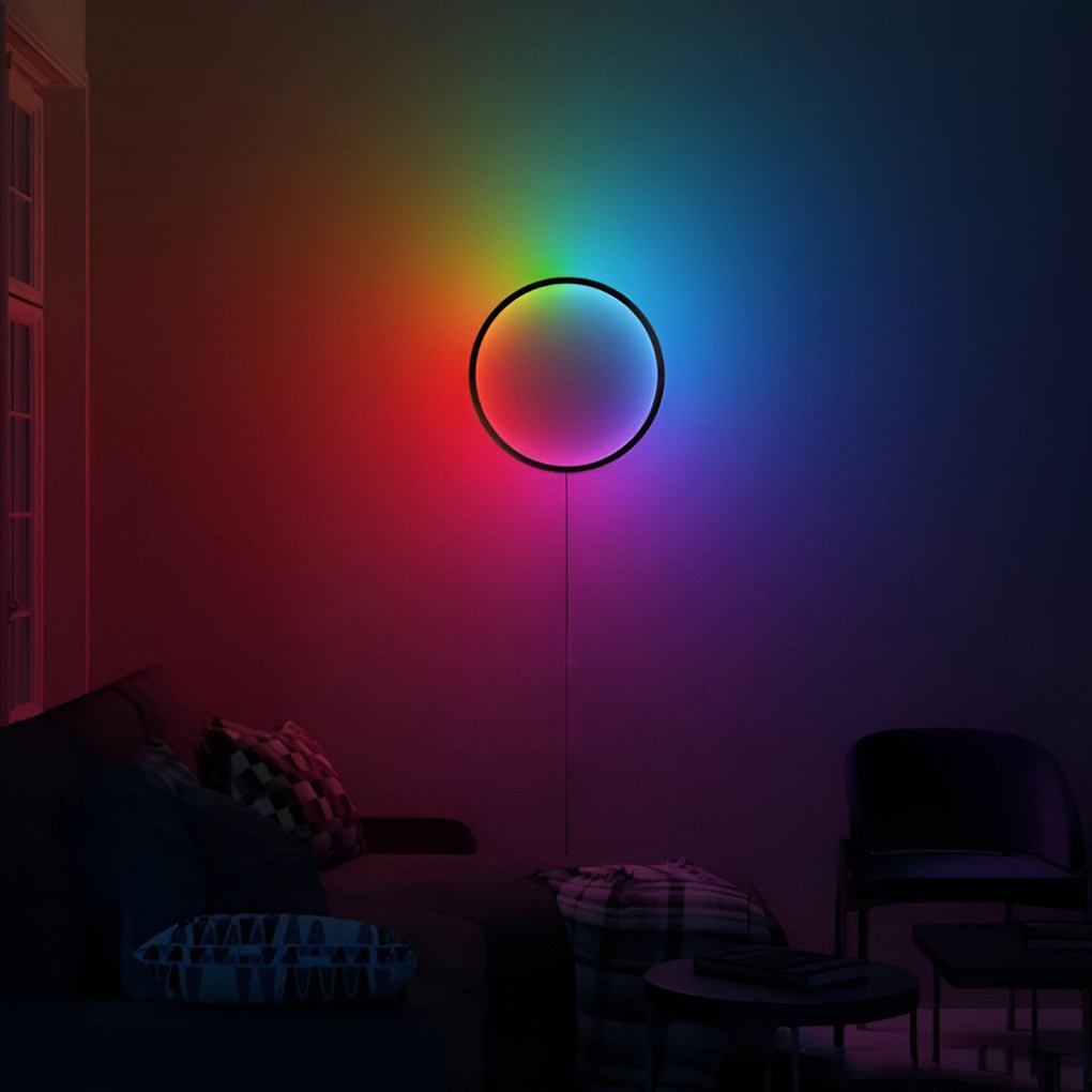 Round LED RGB Modern Wall Sconces with Touch Remote Control Wireless APP-Lighom