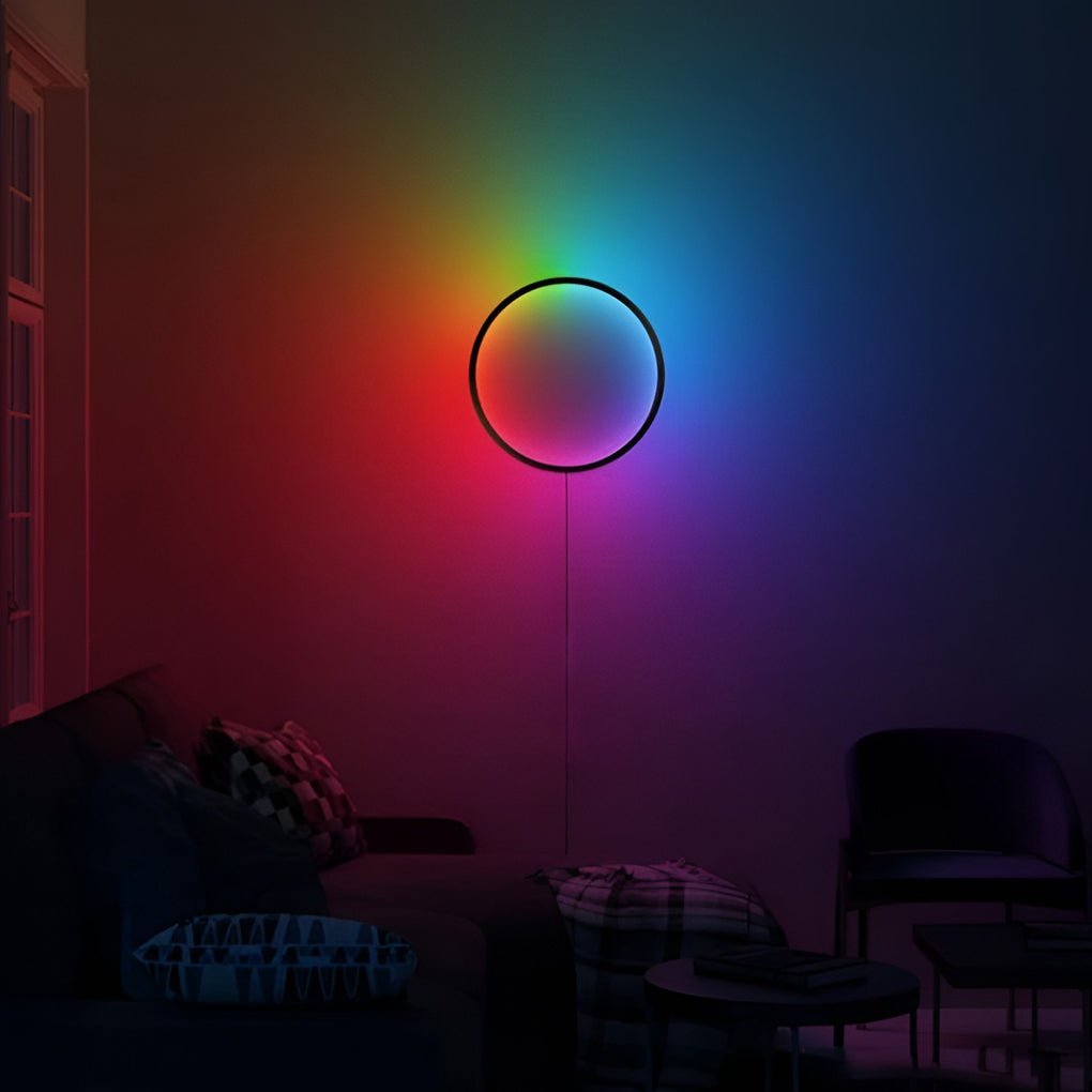 Round LED RGB Modern Wall Sconces with Touch Remote Control Wireless APP-Lighom