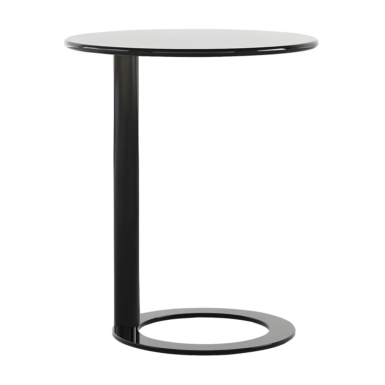 Lighom modern c-shaped pedestal white display cabinets in metal — 20"L x 20"W x 22"H / Black