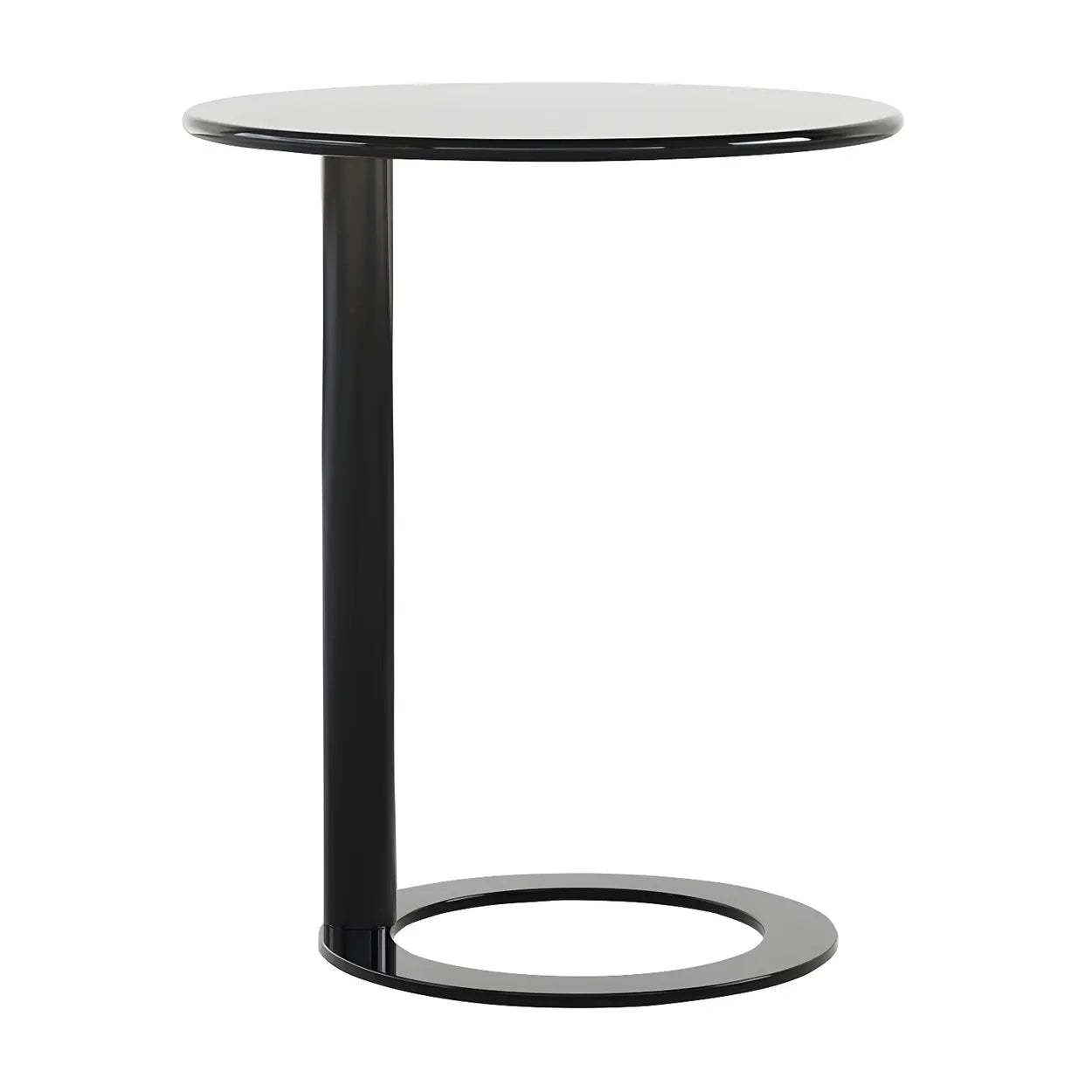 Lighom modern c-shaped pedestal white display cabinets in metal — 20"L x 20"W x 22"H / Black