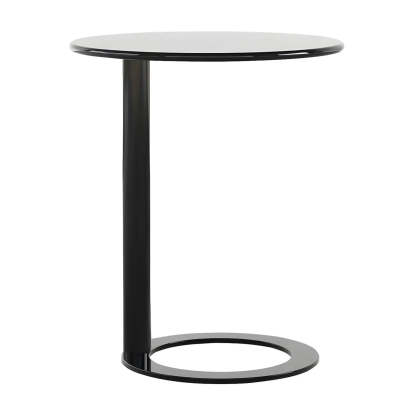 Lighom modern c-shaped pedestal white display cabinets in metal — 20"L x 20"W x 22"H / Black