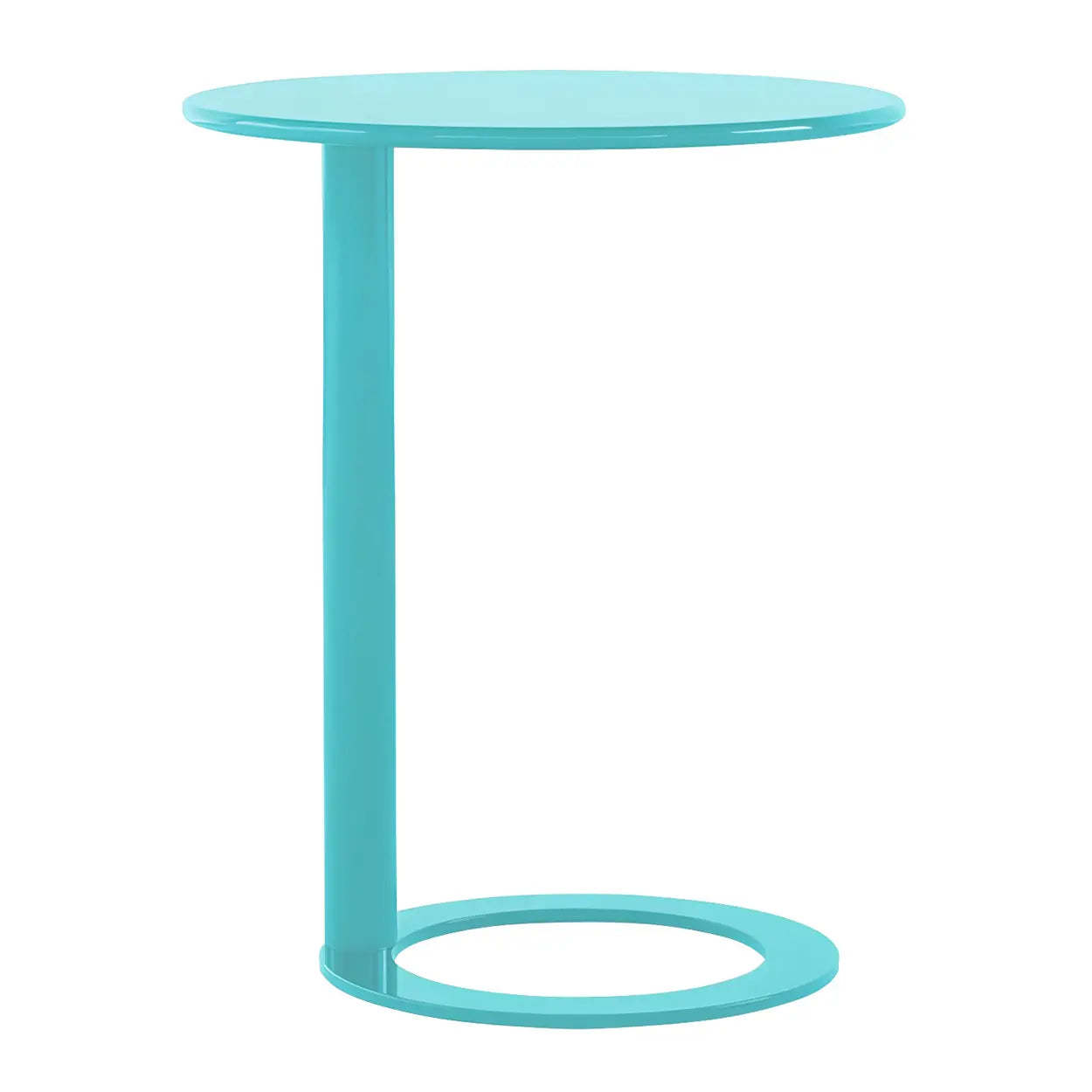 Modern c-shaped round white display cabinets, Lighom — 23.6"L x 23.6"W x 29.5"H / Orange