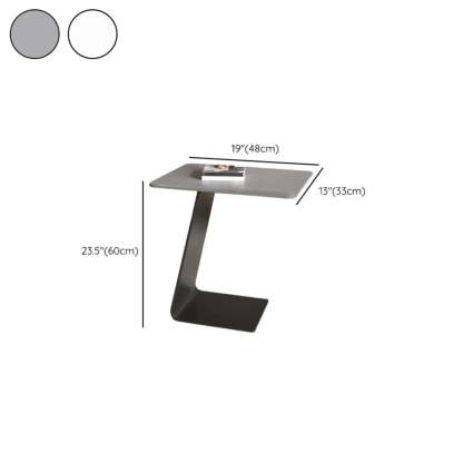 Round Black C-Shape Marble Chairside Table — Rock Beam / Pandora