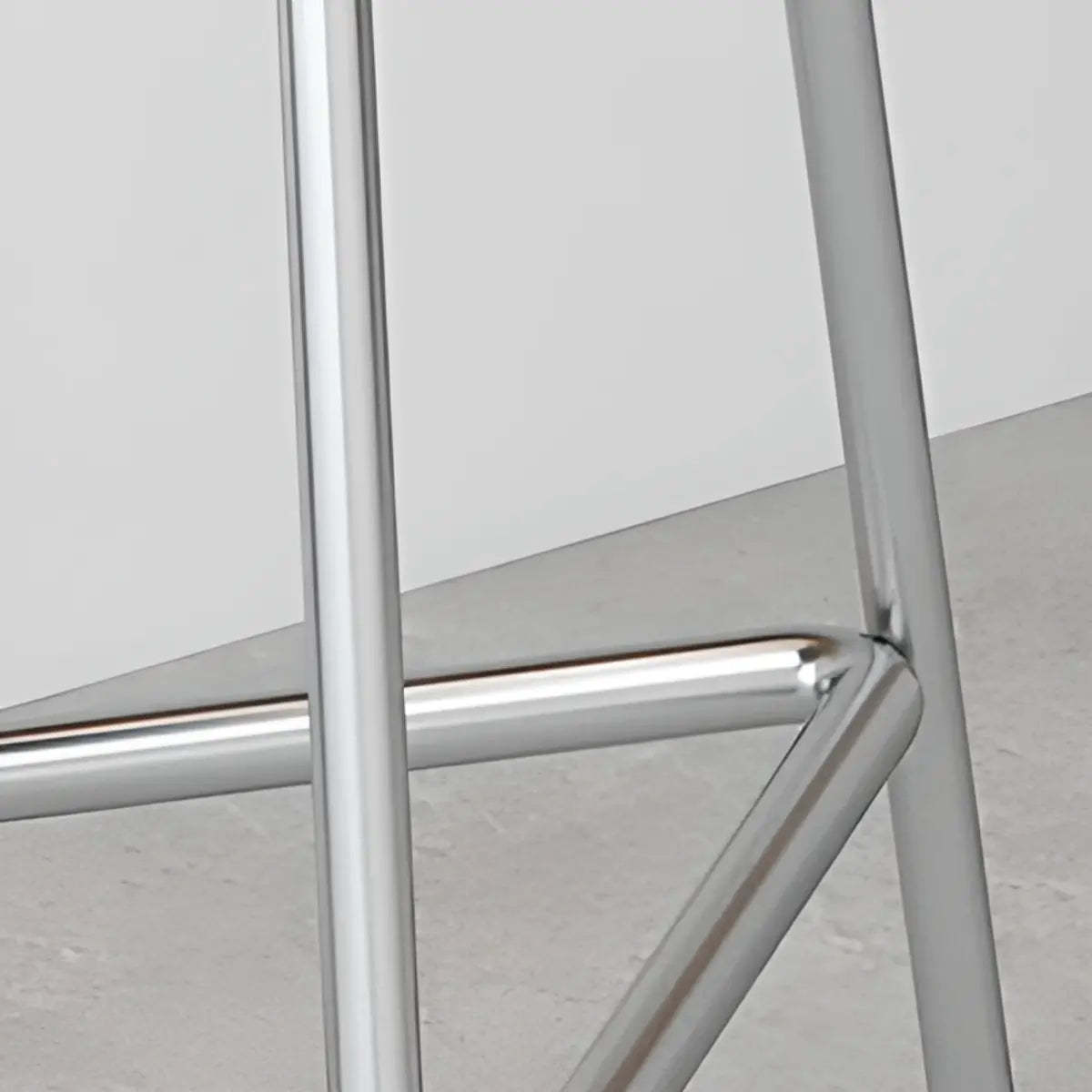 Round Tripod Metal Backless Black Bar Stool — Teak