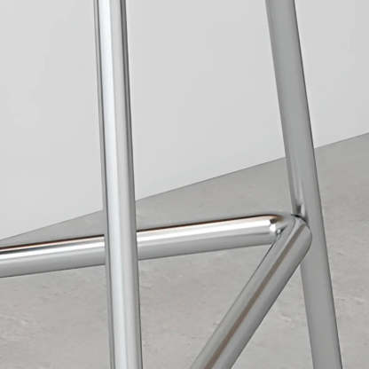Round Tripod Metal Backless Black Bar Stool — Teak