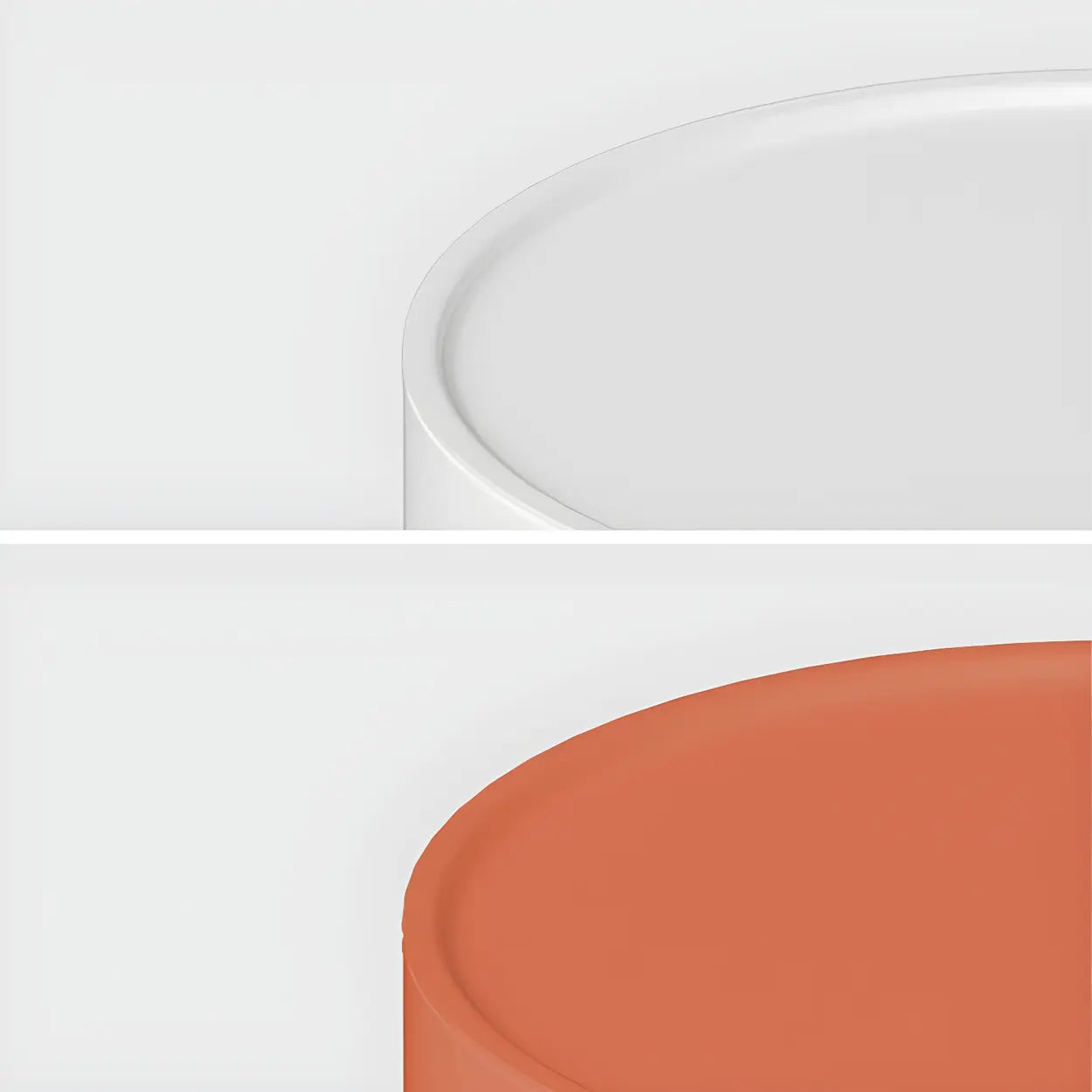 Modern Round White Acrylic Cabinet Nightstand — Yellow / 1 Piece / 5