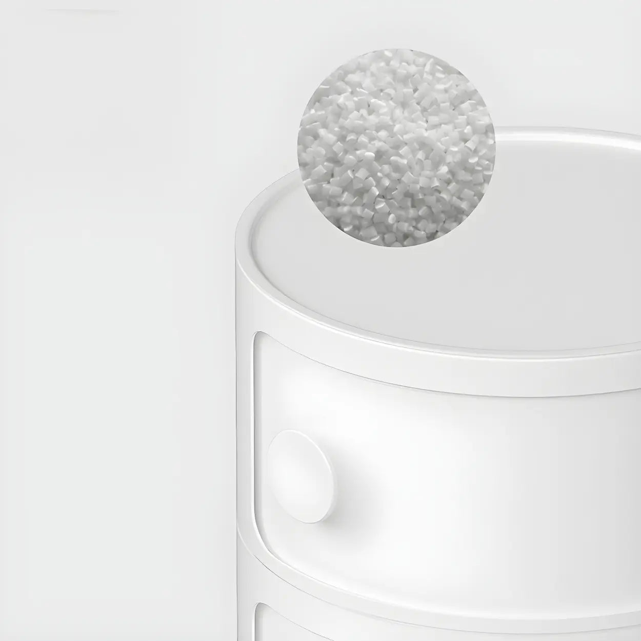 Modern Round White Acrylic Cabinet Nightstand — Green / 1 Piece / 4