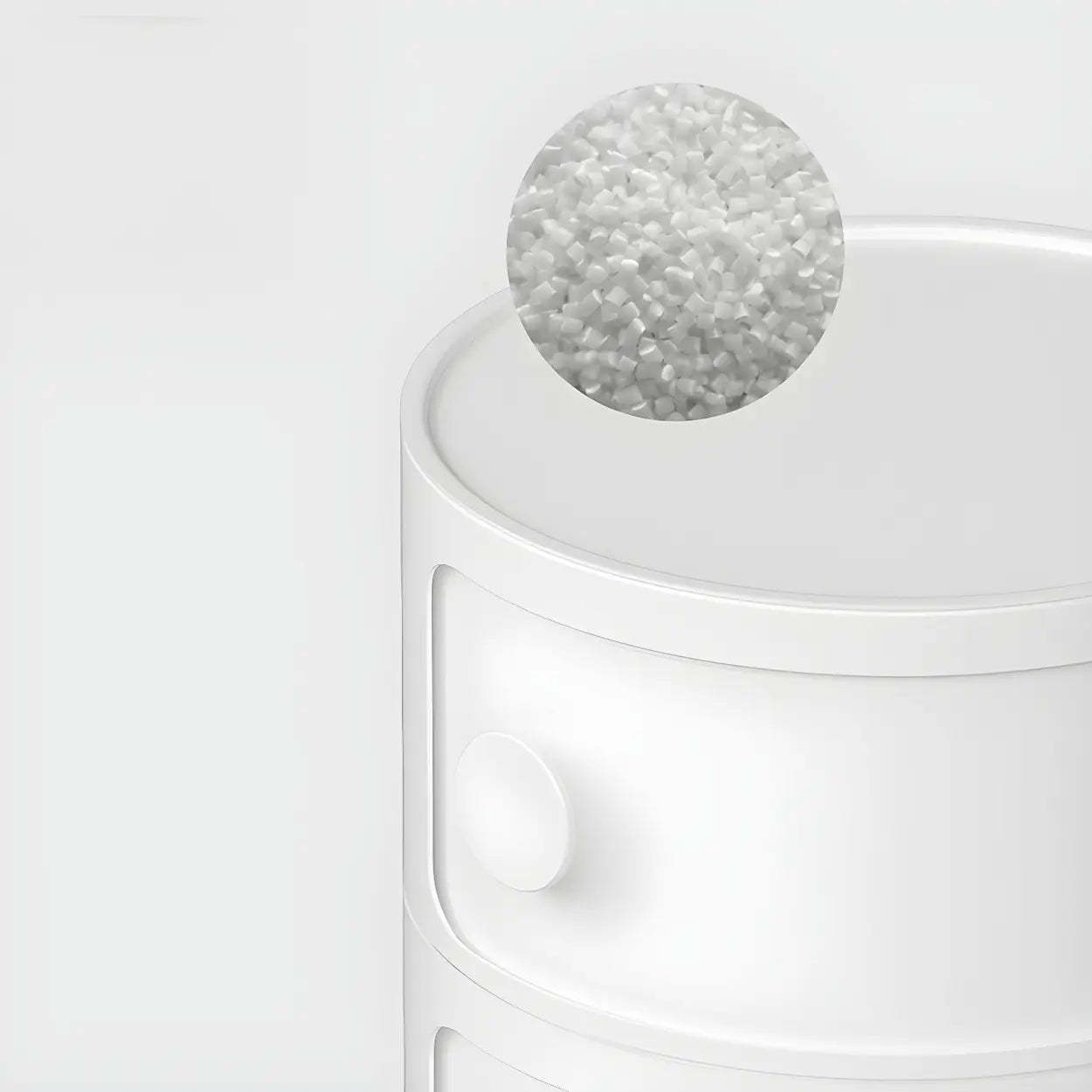 Modern Round White Acrylic Cabinet Nightstand — Green / 1 Piece / 4