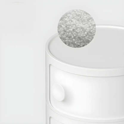 Modern Round White Acrylic Cabinet Nightstand — Green / 1 Piece / 4
