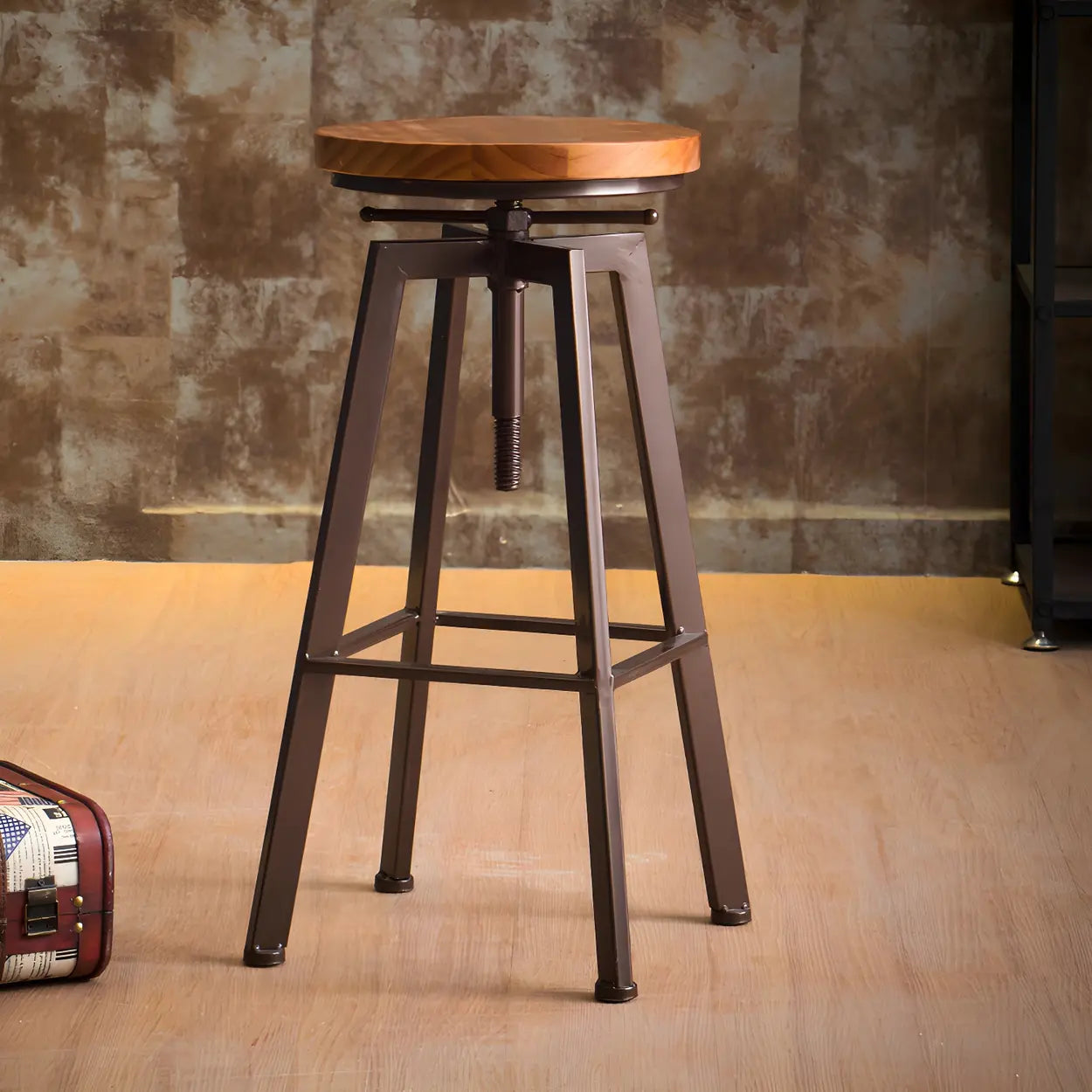 Round Wood Backless Counter Stool — Coffee / 1 Piece
