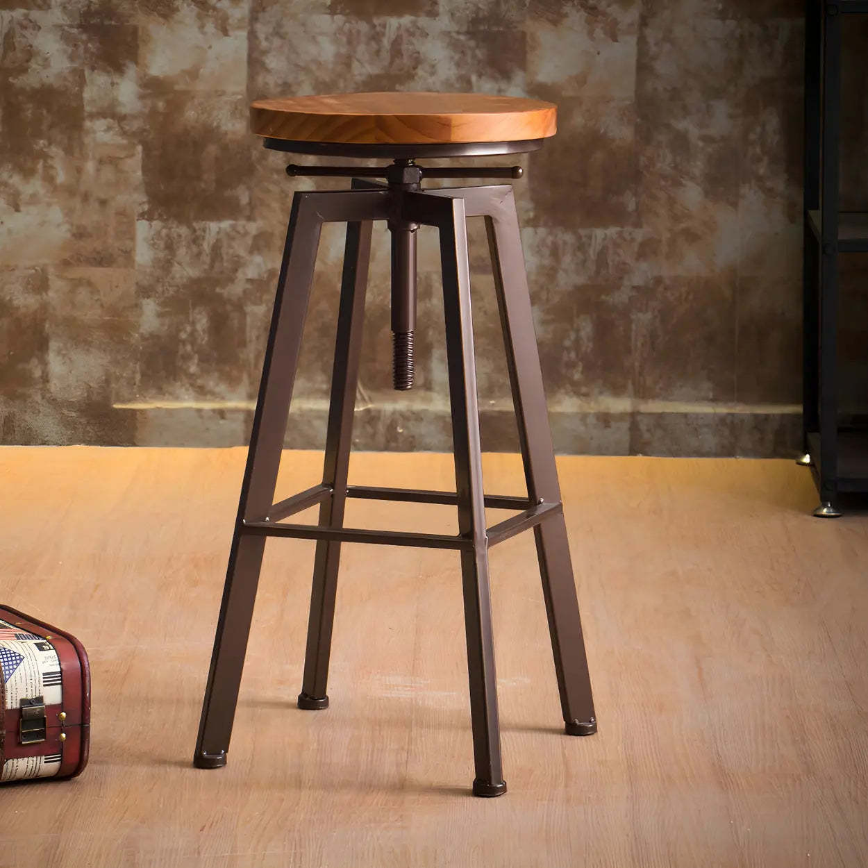 Round Wood Backless Counter Stool — Coffee / 1 Piece