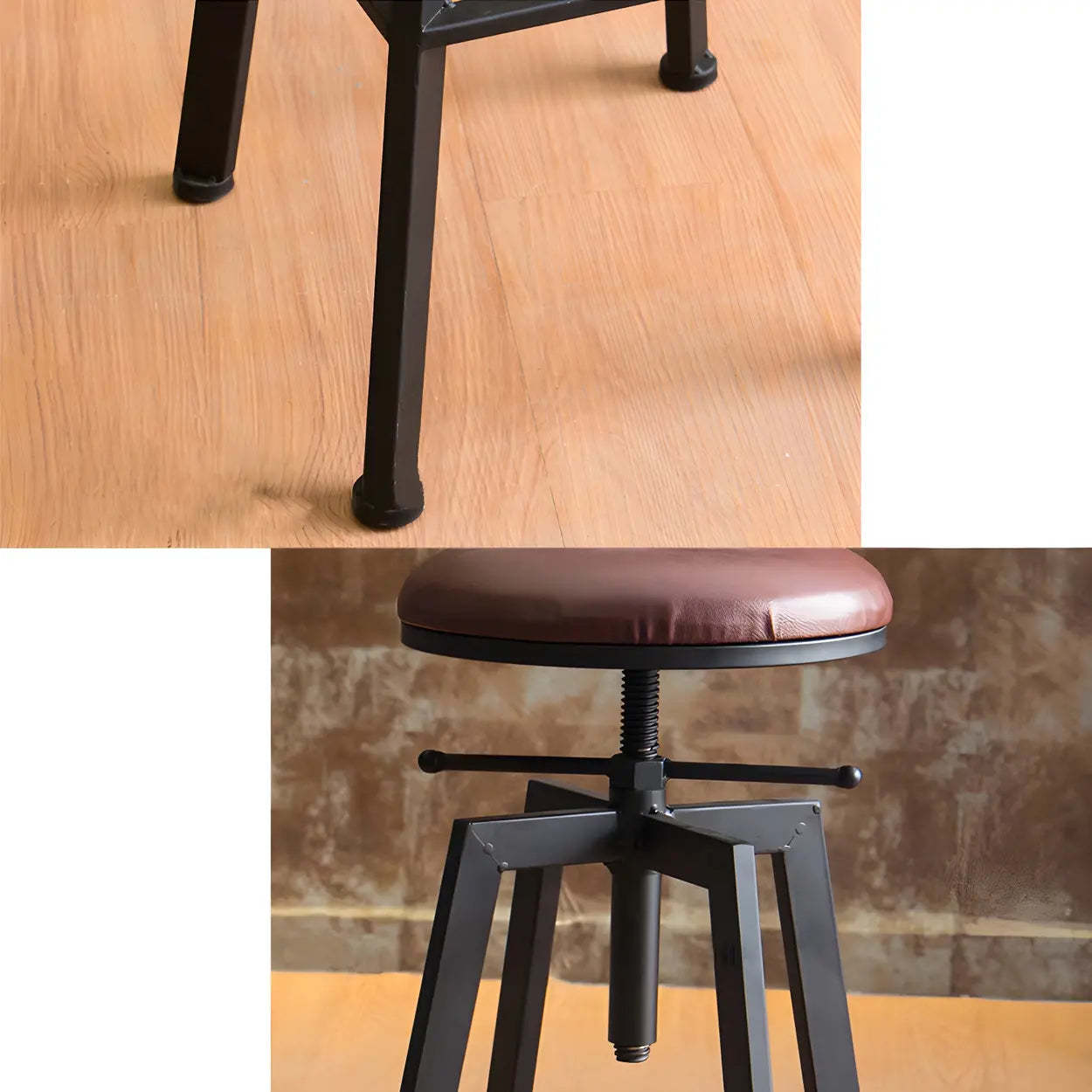 Round Wood Backless Counter Stool — Coffee / 4 Piece Set