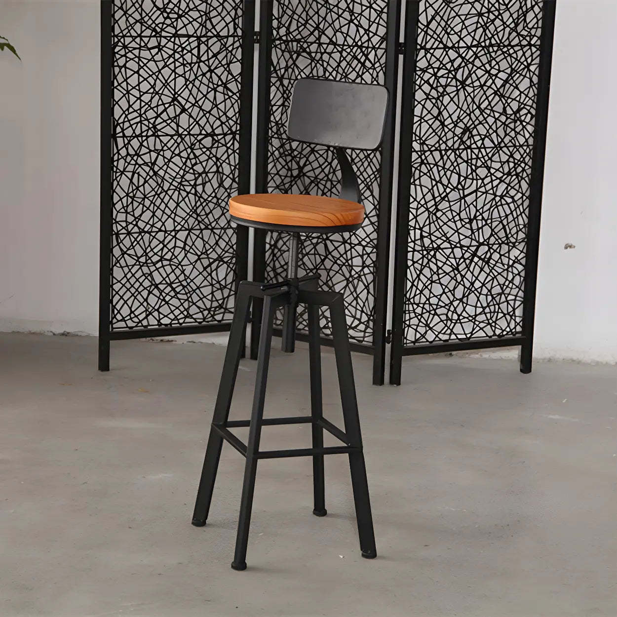 Round Wood Backless Counter Stool