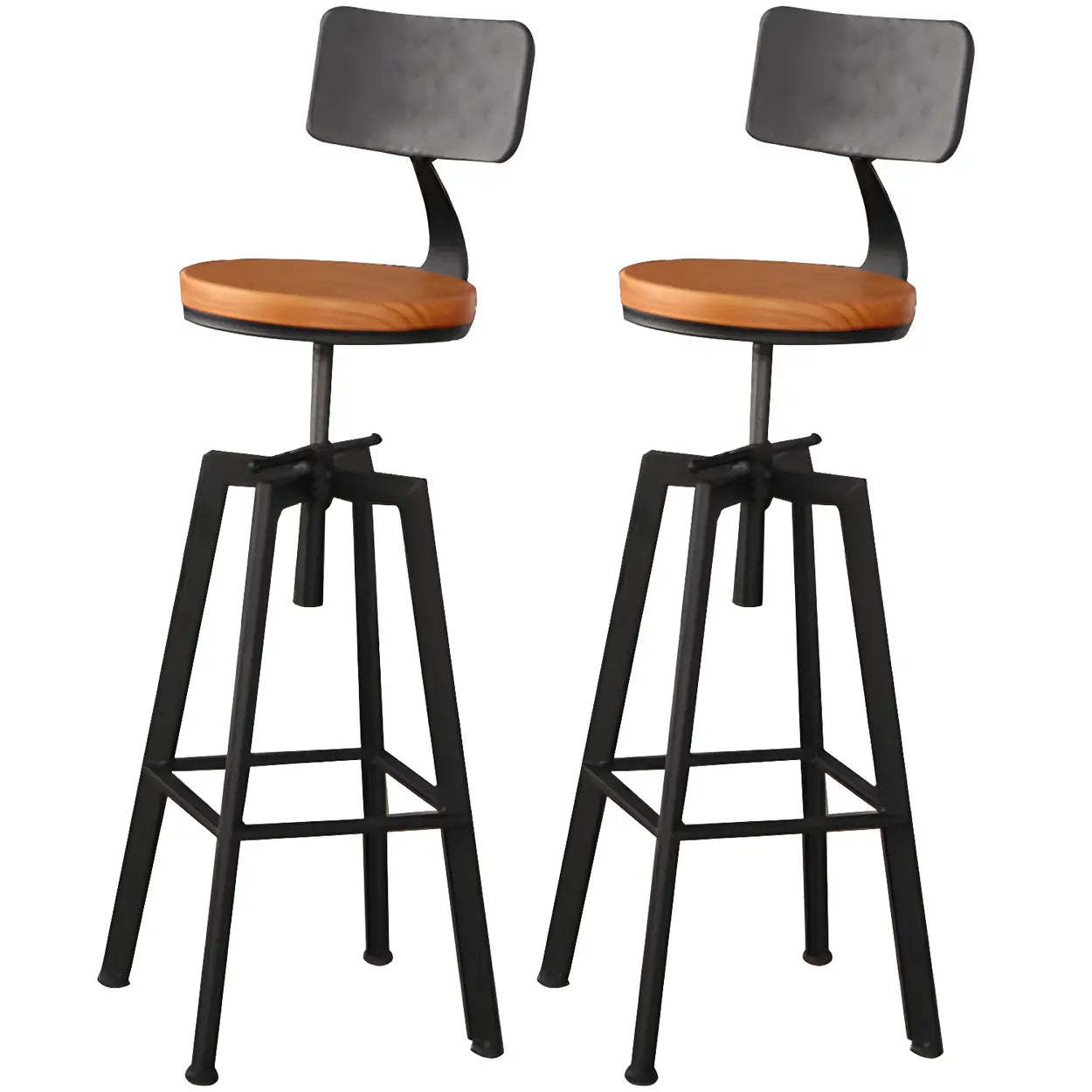 Round Wood Backless Counter Stool