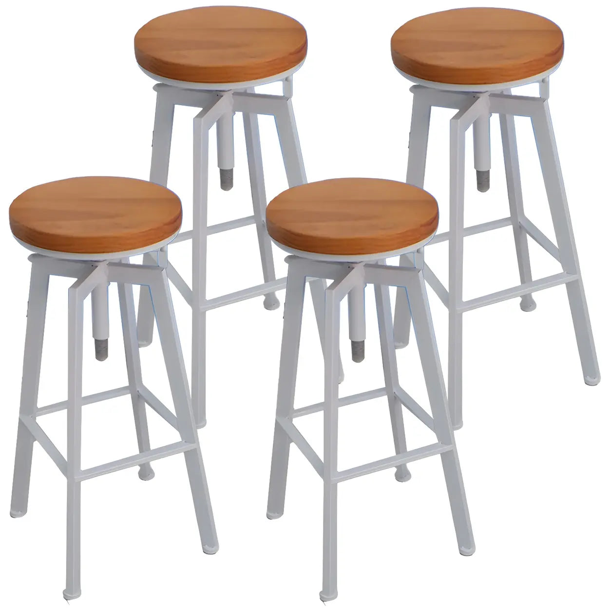 Round Wood Backless Counter Stool — Black / 2 Piece Set