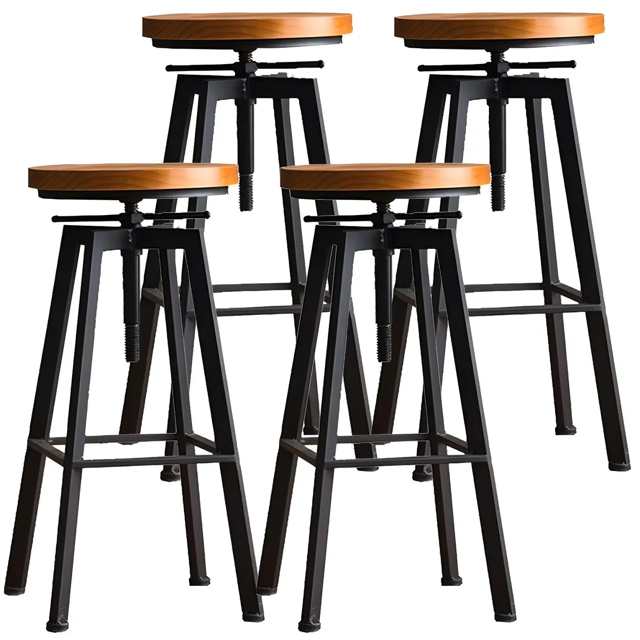 Round Wood Backless Counter Stool