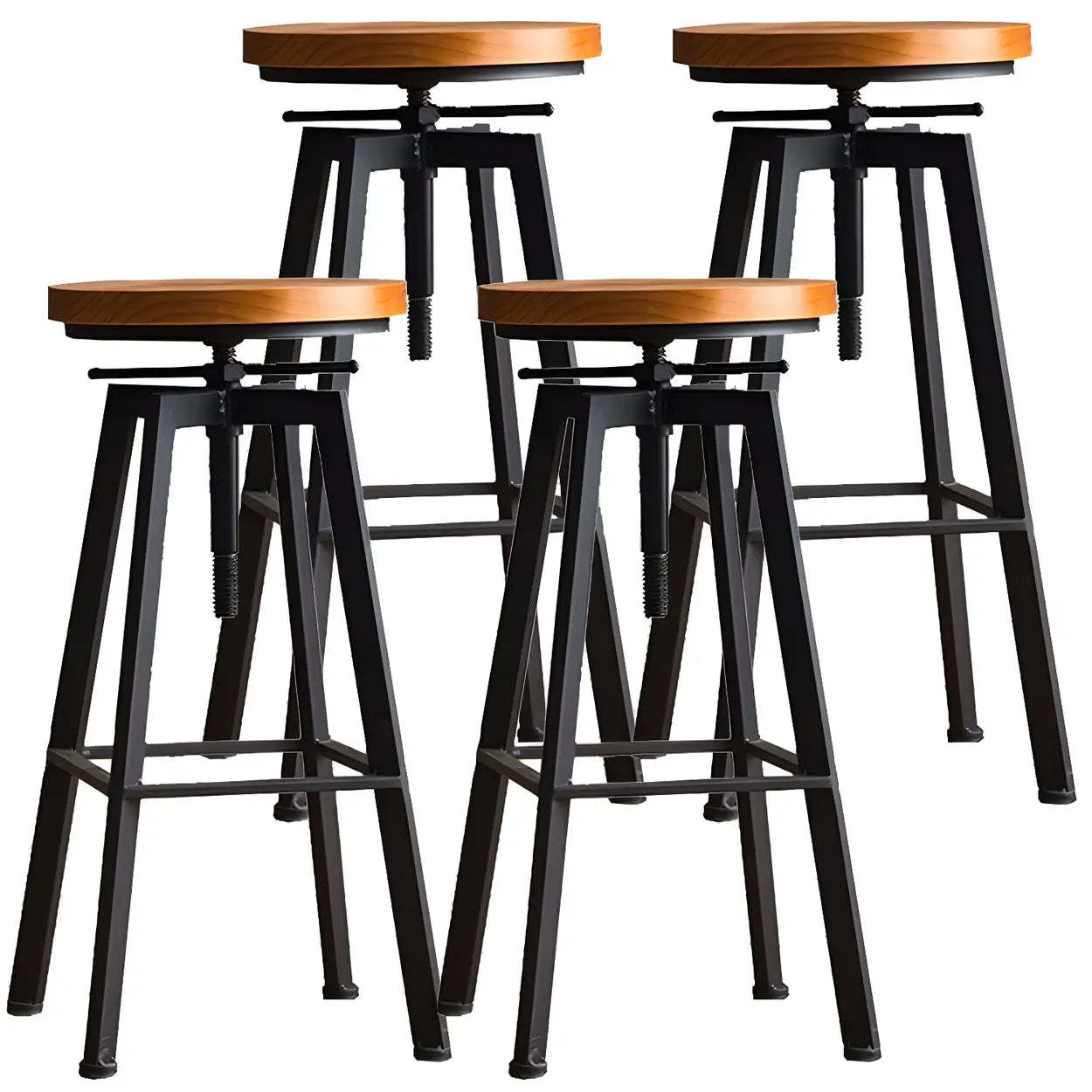 Round Wood Backless Counter Stool
