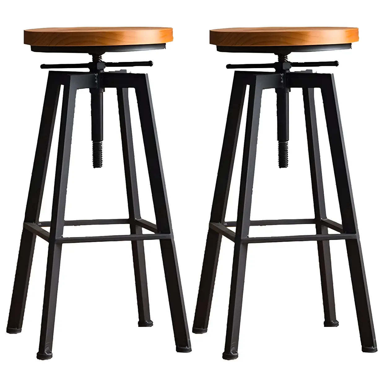 Round Wood Backless Counter Stool