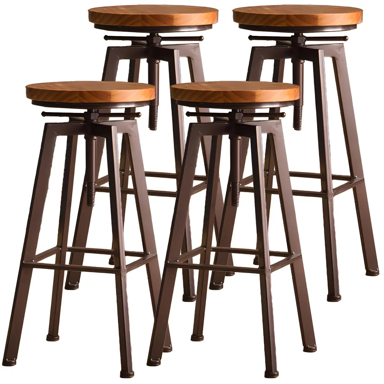 Round Wood Backless Counter Stool — Natural Finish / 1 Piece