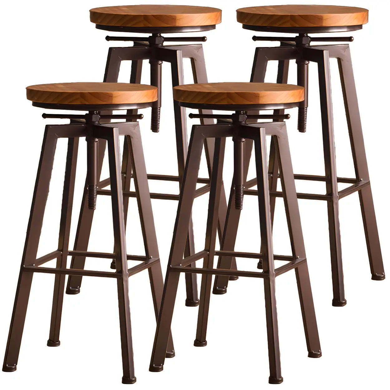 Round Wood Backless Counter Stool — Natural Finish / 1 Piece