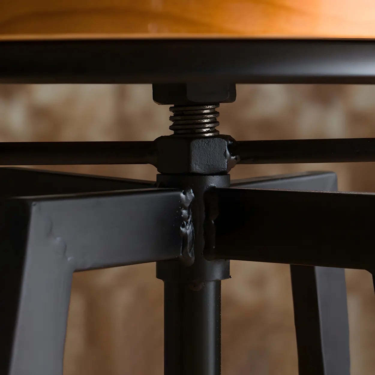 Round Wood Backless Counter Stool — Natural Finish / 2 Piece Set
