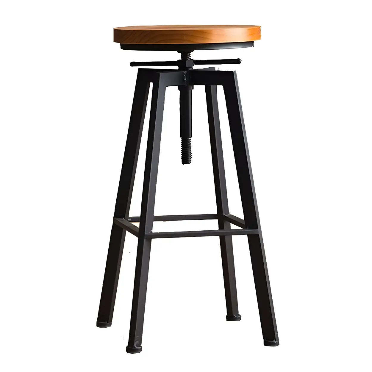 Round Wood Backless Counter Stool — Natural Finish / 4 Piece Set