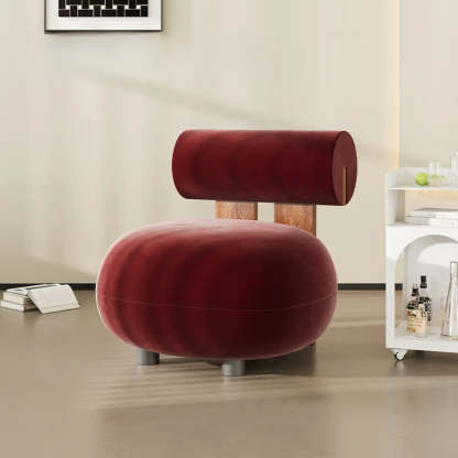 Rounded White Frosted Velvet Accent Chair — White / Sherpa