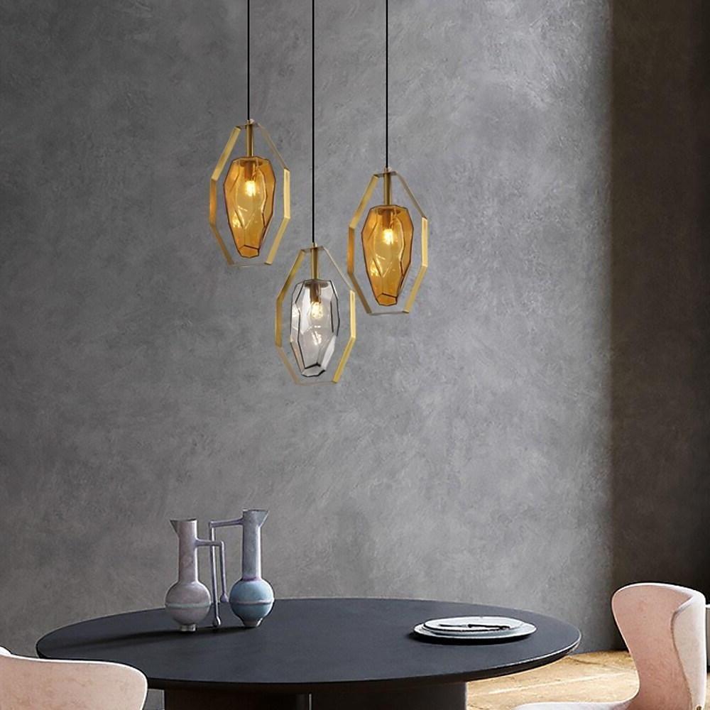 Metal Glass LED Nordic Kitchen Island Pendant