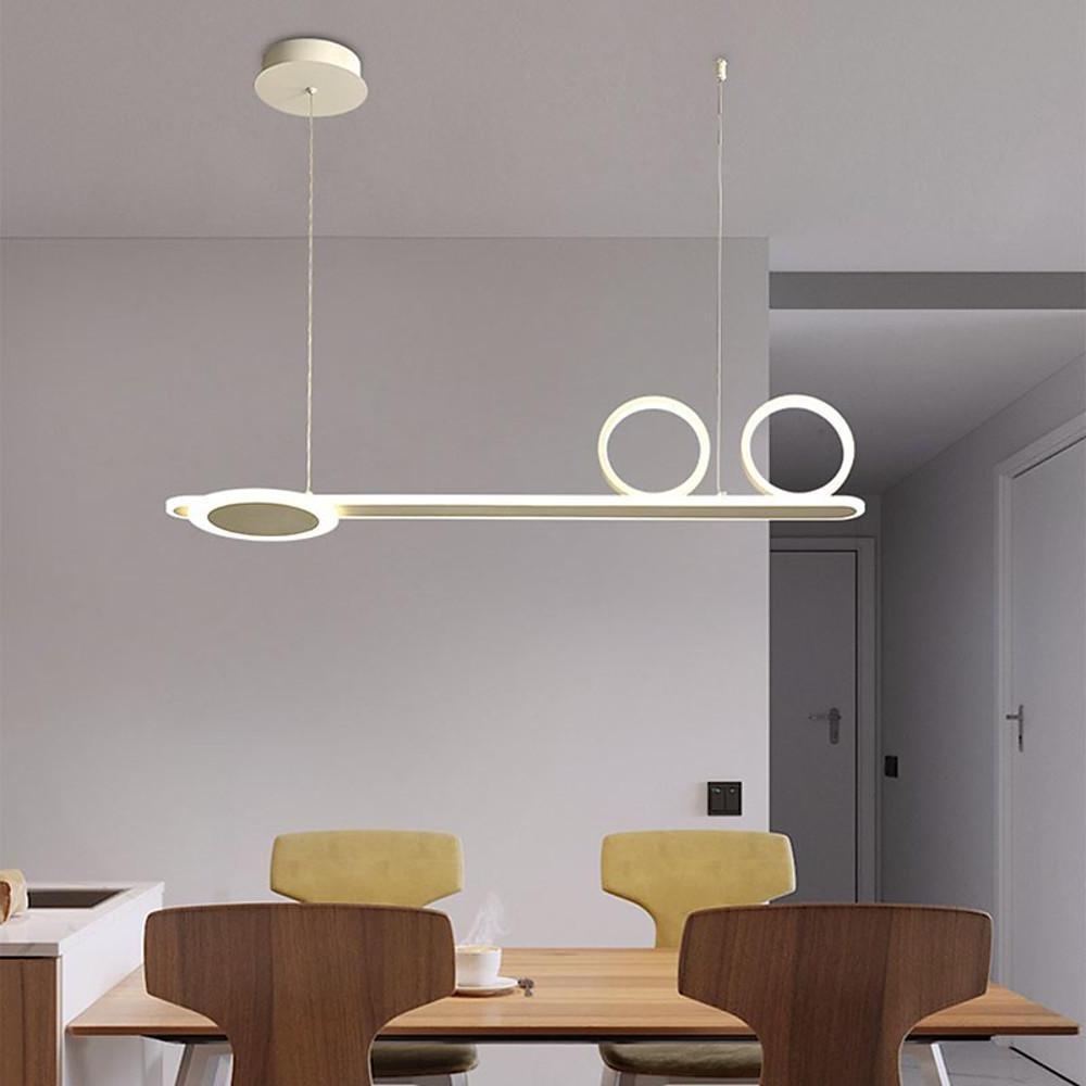 Modern linear 3-circle black synthetic pendant lighting, Lighom — Matte Black
