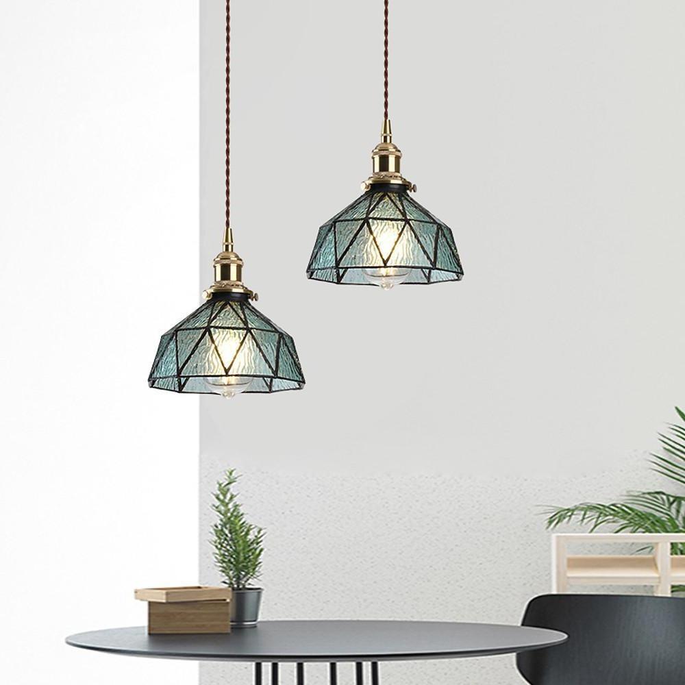 Lantern Industrial Glass Metal Kitchen Island Pendant