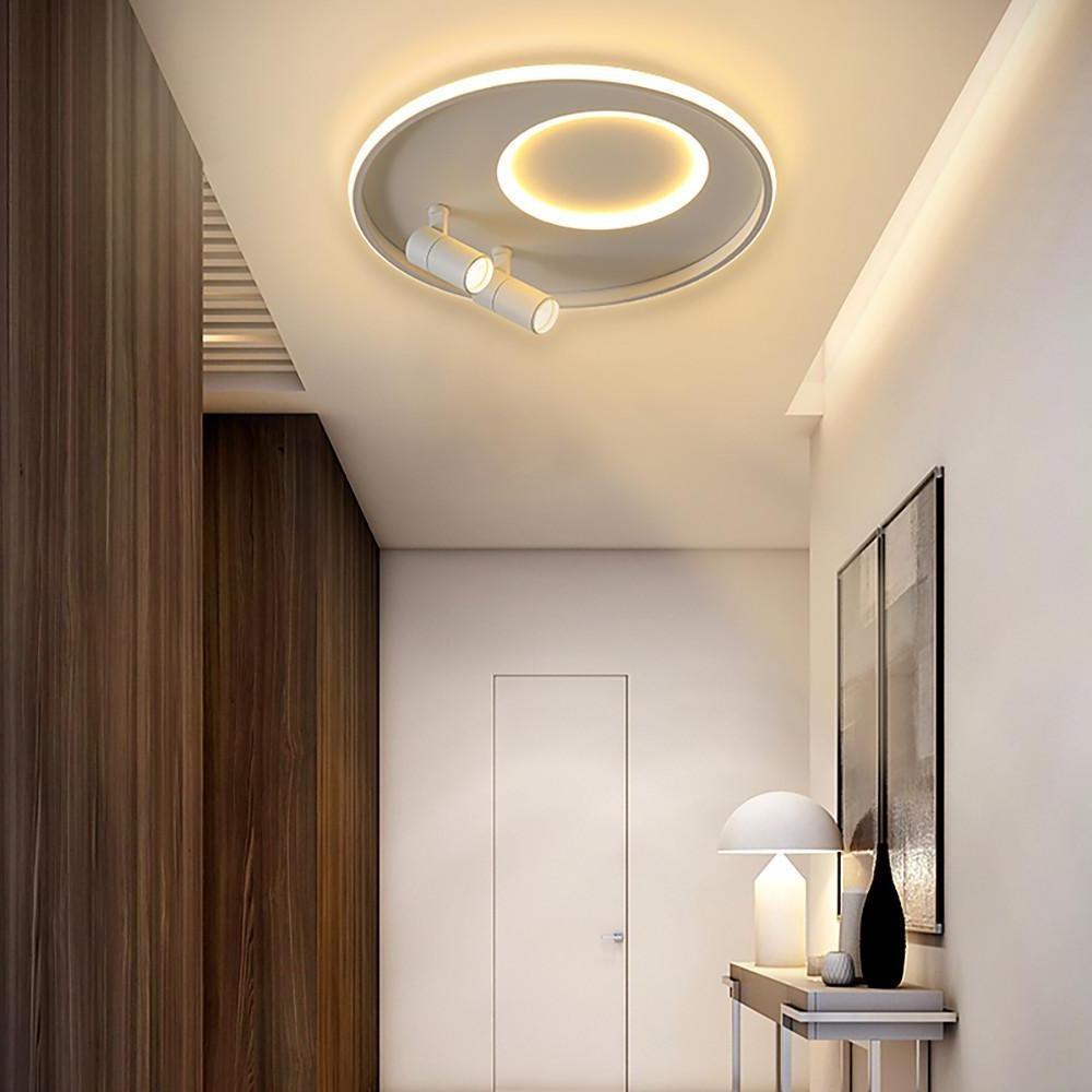 Circle Modern LED Flush Mount Ceiling Lights Dual Spotlights-Lighom