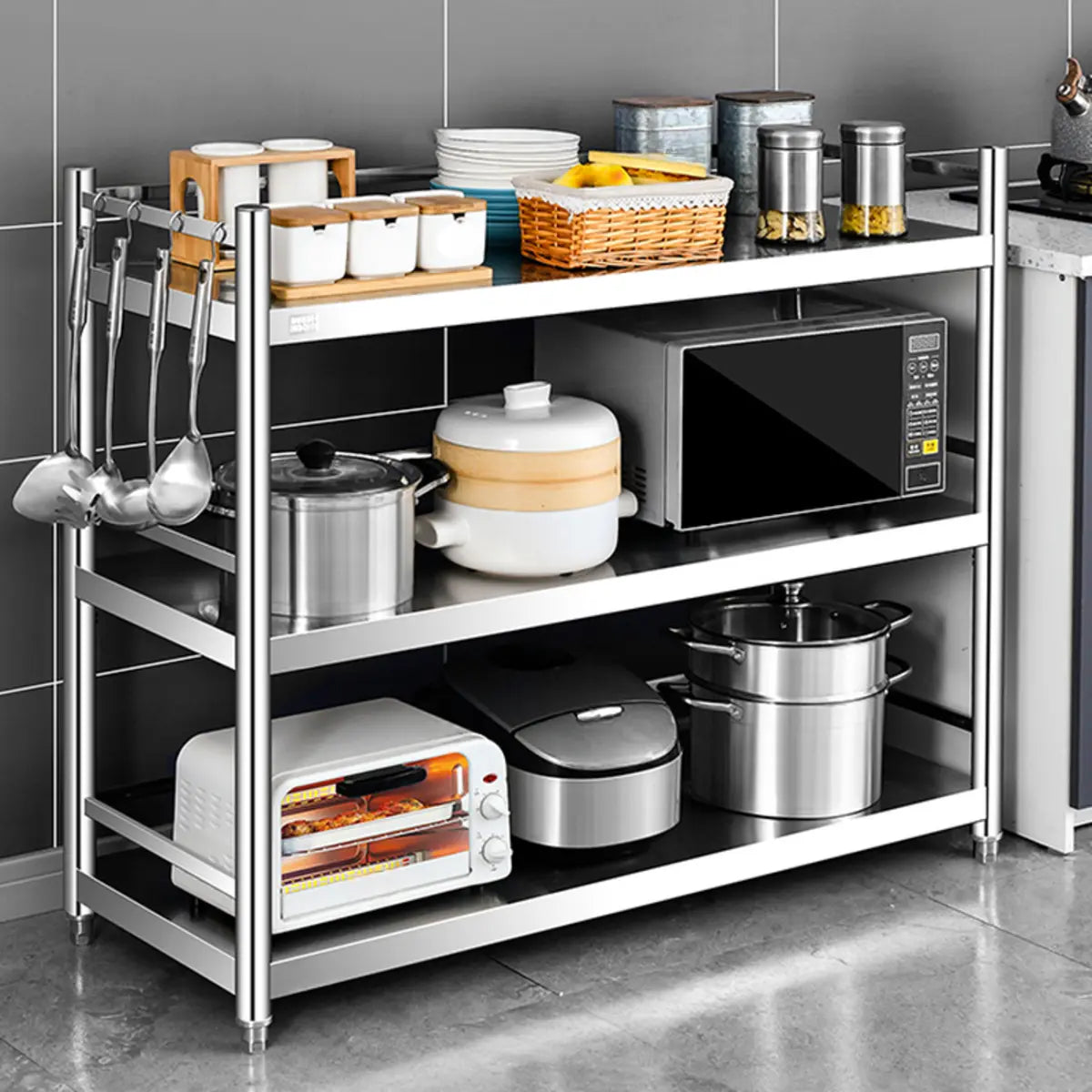 Silver Rust Resistant Stainless Steel Baker's Rack