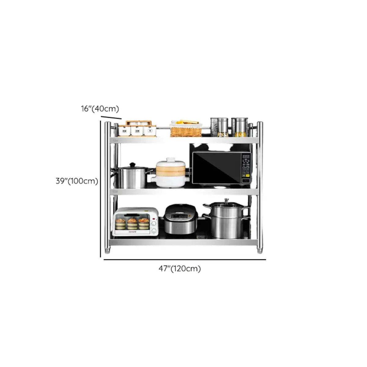 Silver Rust Resistant Stainless Steel Baker's Rack
