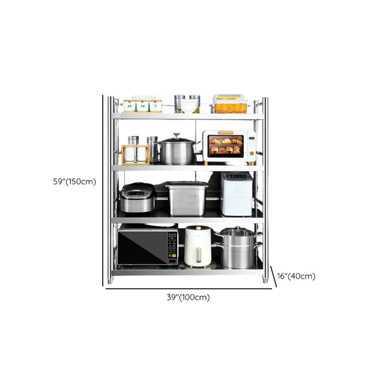 Silver Rust Resistant Stainless Steel Baker's Rack