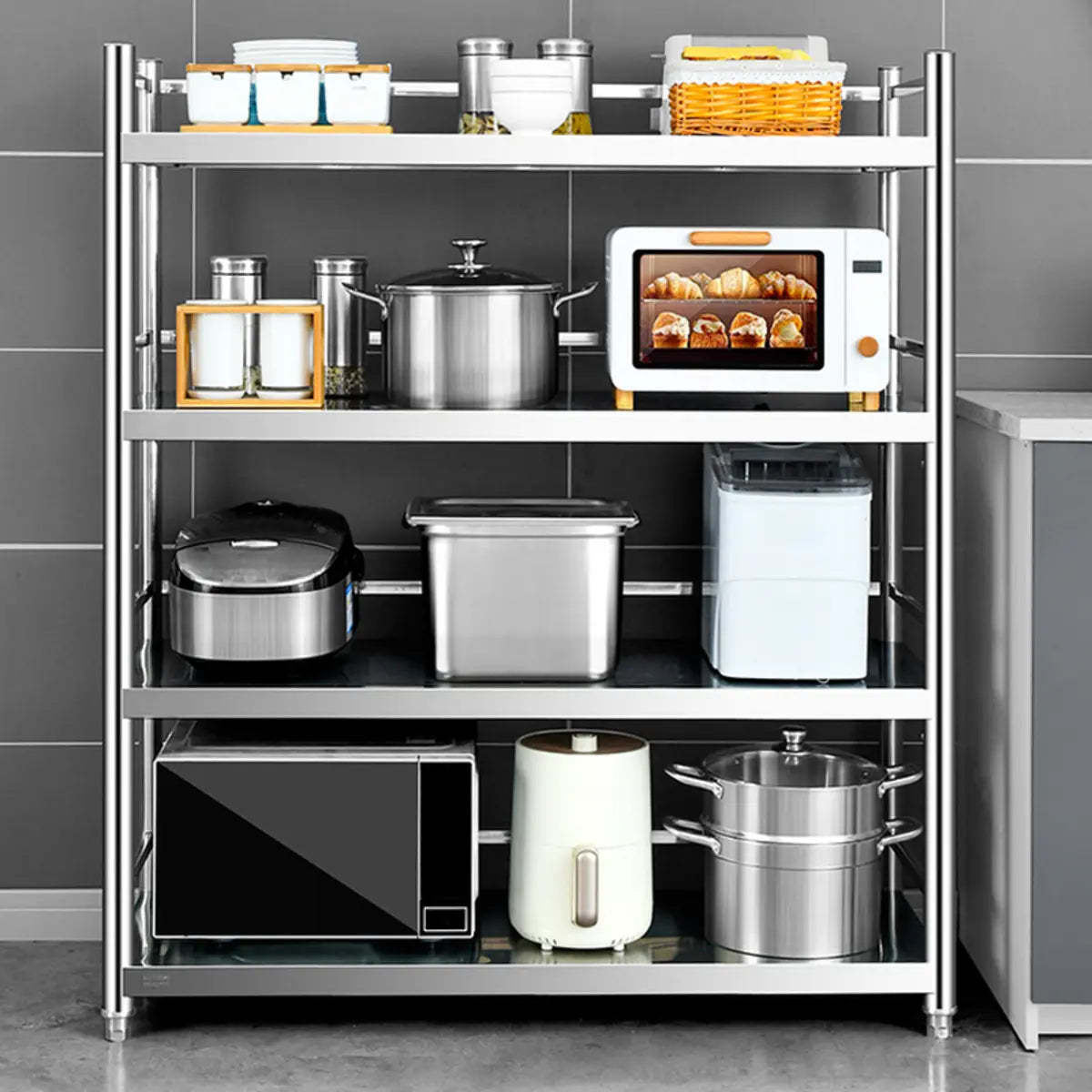 Silver Rust Resistant Stainless Steel Baker's Rack