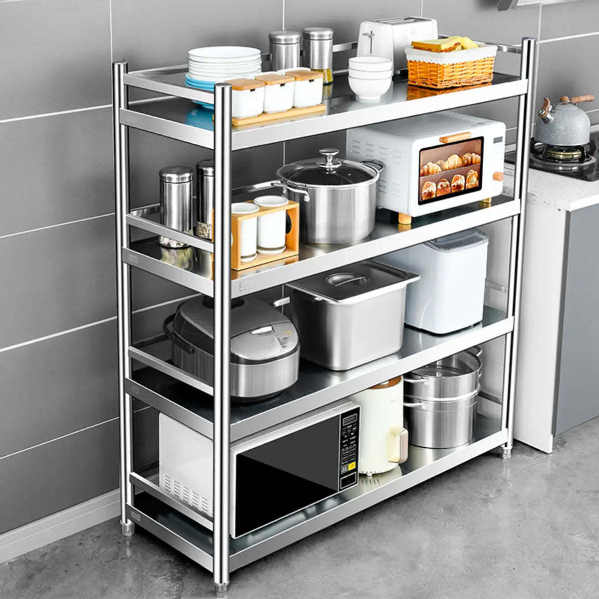 Silver Rust Resistant Stainless Steel Baker's Rack