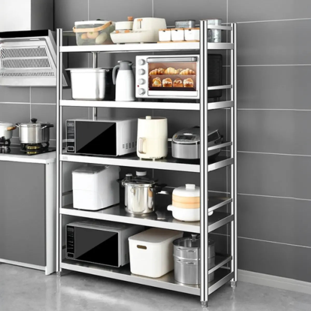 Silver Rust Resistant Stainless Steel Baker's Rack