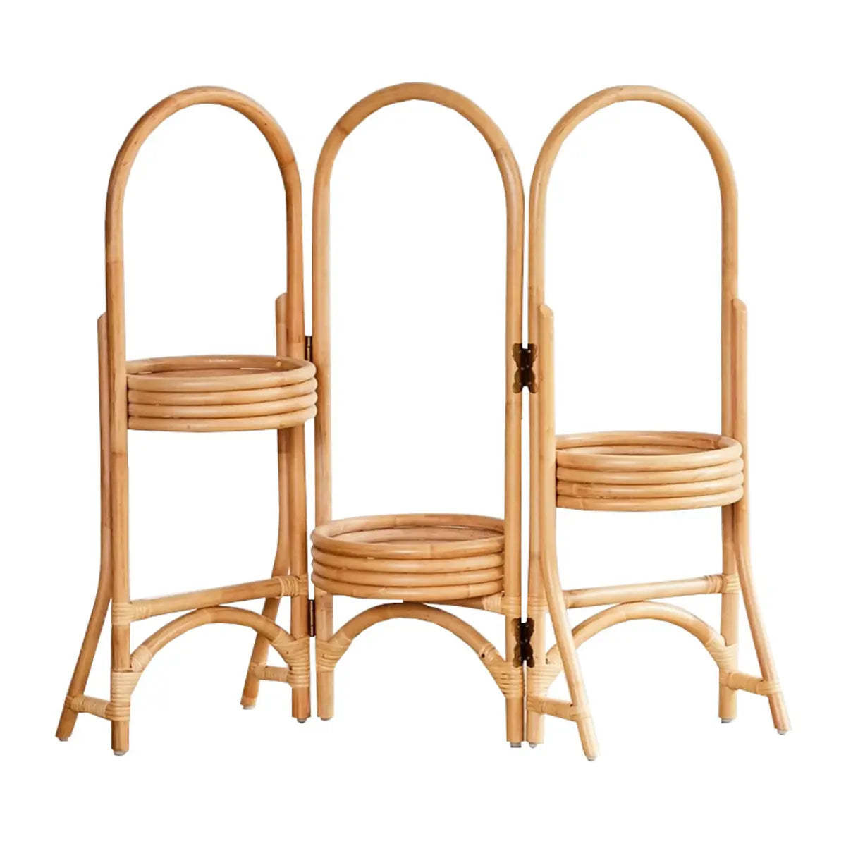Rustic Arc Natural Wicker Round Plant Stand
