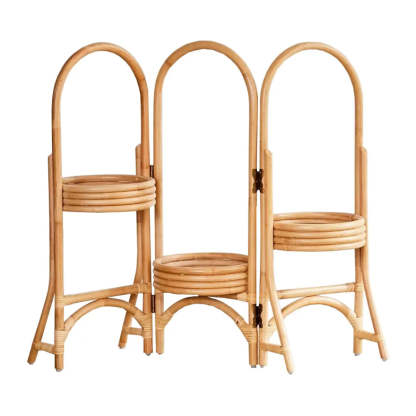 Rustic Arc Natural Wicker Round Plant Stand
