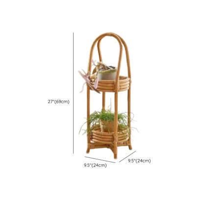 Rustic Arc Natural Wicker Round Plant Stand