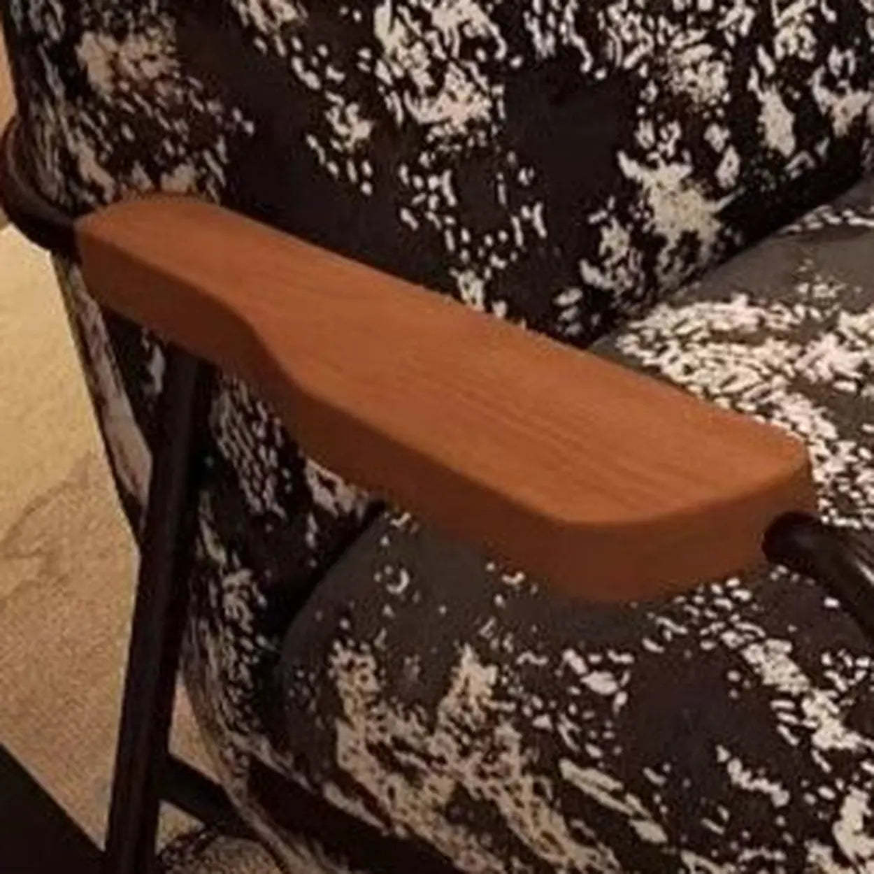 Rustic Black Pattern Stain-Resistant Rocking Chair