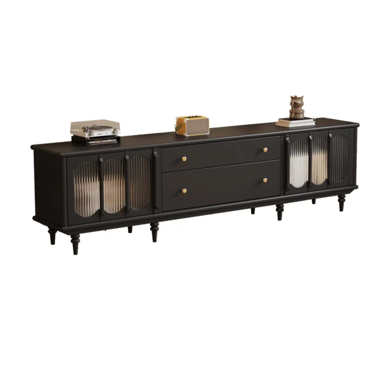 Rustic storage stand black wood leather tv stands, Lighom