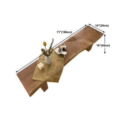 Rustic Brown Curved Pine Dining Bench